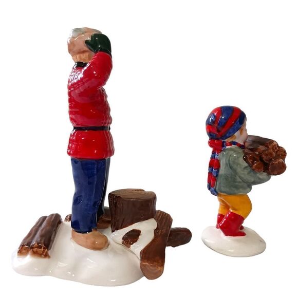 Department Dept 56 Woodsman Boy Snow Village Figures Porcelain Ceramic Winter - Picture 6 of 16